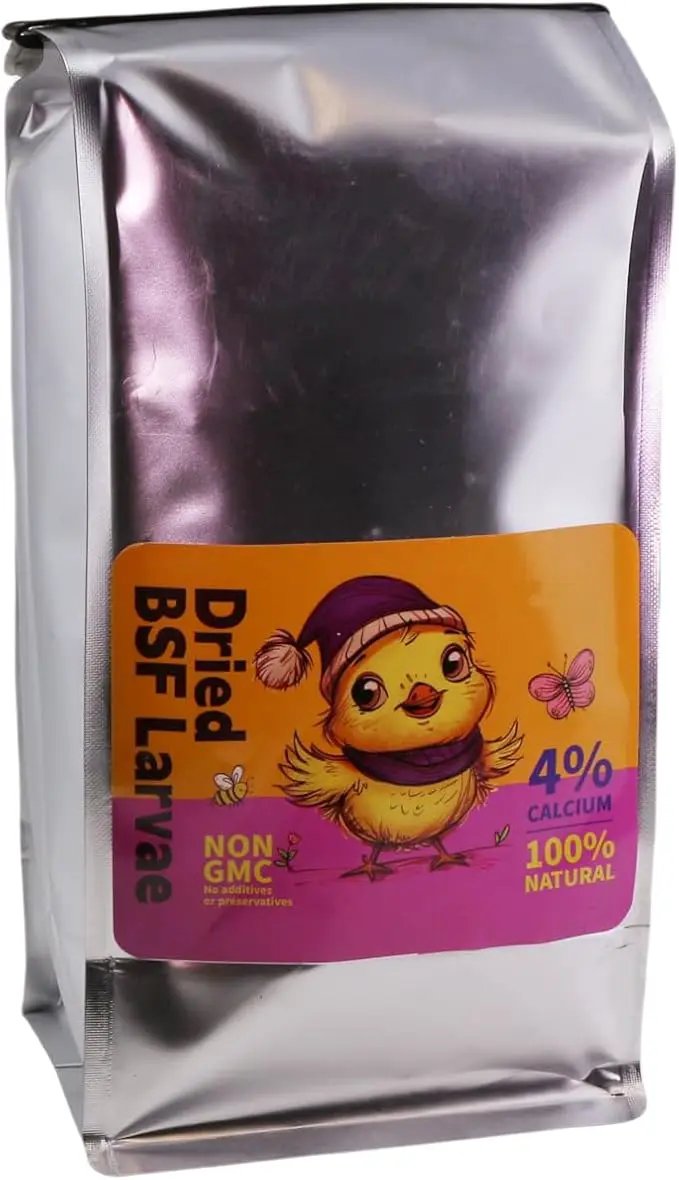 Dried Black Soldier Fly Larvae, 100% Natural, Non-GMO, High-Protein Treats for Chickens, Layer Hens, Wild Birds, Ducks, 13.3 oz, Pack of 4 by GreenHaven Gardens
