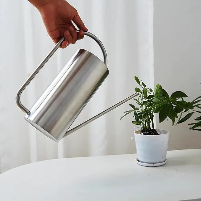 Watering Can for Indoor Plants, 50 oz/1.5L Stainless Steel Watering Can Pot with Long Spout, Garden Watering Cans with Comfortable Handle for Indoor House Plants Bonsai Flower Decorative by GreenHaven Gardens