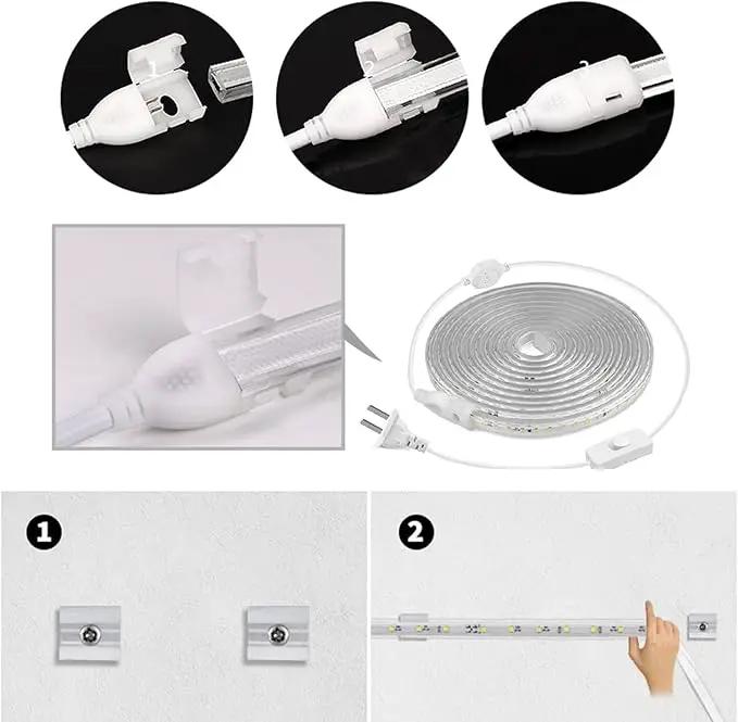 9.84FT LED Strip Lights Outdoor Waterproof, 6500K Super Bright LED Tape Lights,110 V White Rope Lights,360 LEDs Strip Lighting for Bedroom, Backyards, Garden by GreenHaven Gardens