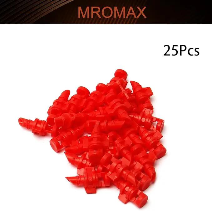 MroMax 25Pcs 360 Degree Micro Sprayer Automizing Sprinkler Nozzle Hydroponic Aeroponic Misters Fan Jet for Miniature Garden Lawn Plant Irrigation System Red by GreenHaven Gardens