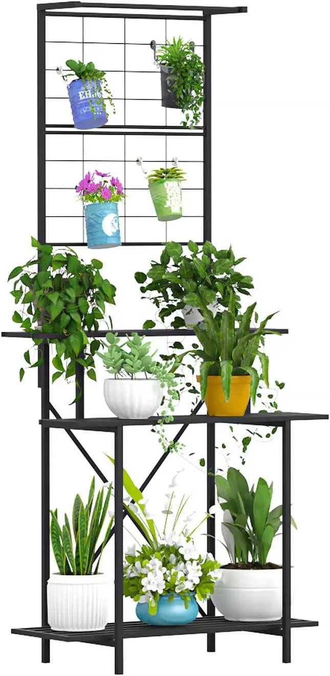 Hanging Plant Pot Shelf Rack Heavy Duty Plant holder Trellis,Multi Layer Plant Stand for Home, Garden, Balcony by GreenHaven Gardens