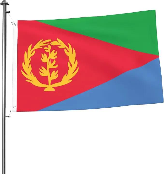 Eritrea Eritrean Flag Garden Yard House 2x3 ft Flags Double Sided Print Banner Indoor Outdoor Party Home Decorations for Boat Dorm House Balcony by GreenHaven Gardens