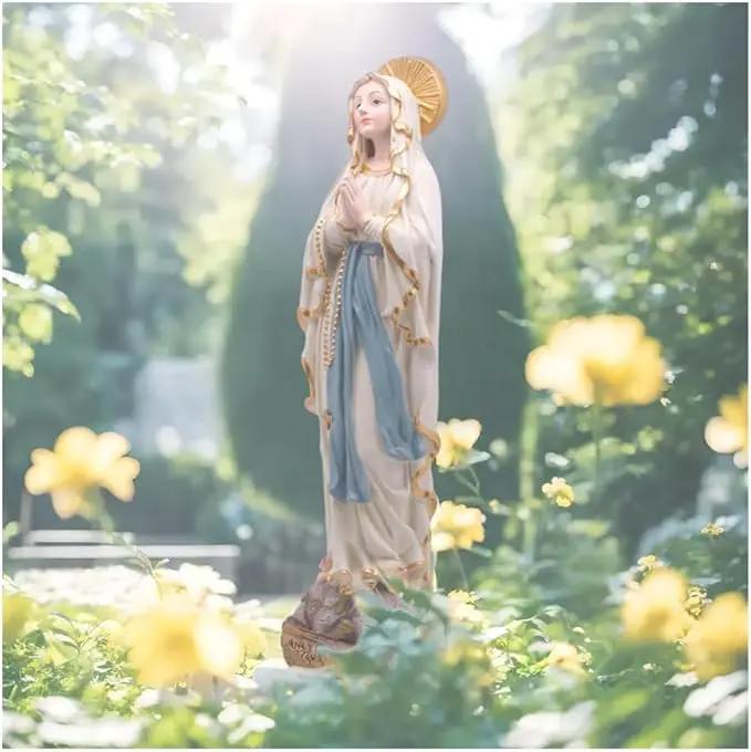 MeritMode 15" H Virgin Mary Praying Statue - Lourdes Catholic Collectible Figurine, Blessed Mother Figurine, Ideal Religious Gift for Home Décor & Outdoor Garden Decorations by GreenHaven Gardens