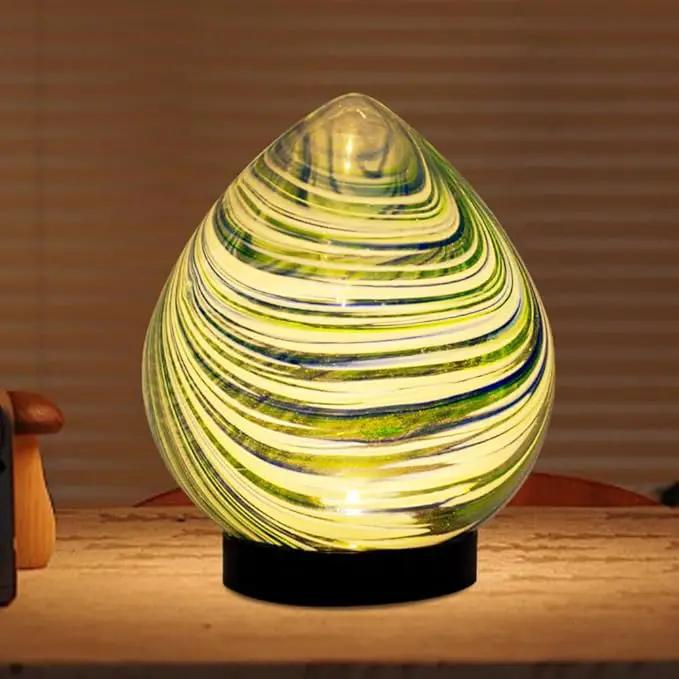 Table Solar Lanterns Outdoor Waterproof LED 6.7" Glass Desktop Decorative Lanterns Solar Globe Lights for Patio Balcony Pathway Porch Gardening Gifts for Women(Green) by GreenHaven Gardens