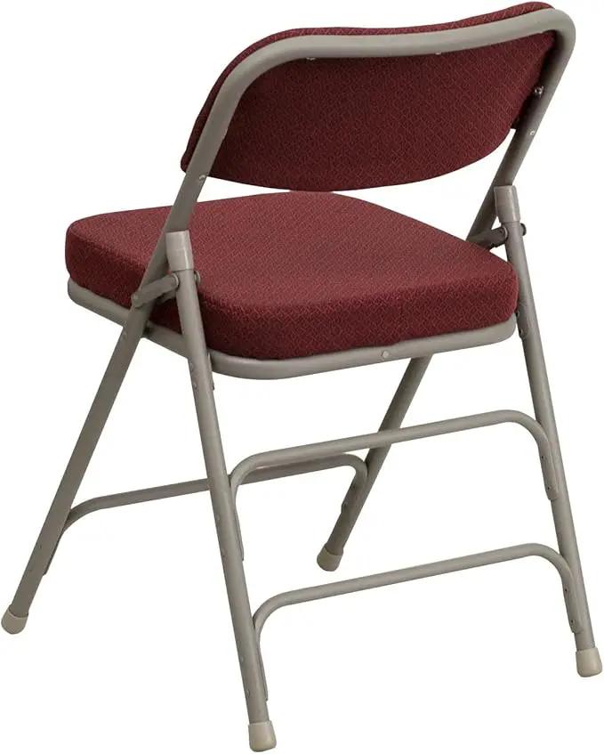 Flash Furniture 4 Pack HERCULES Series Premium Curved Triple Braced & Double Hinged Burgundy Fabric Metal Folding Chair by GreenHaven Gardens