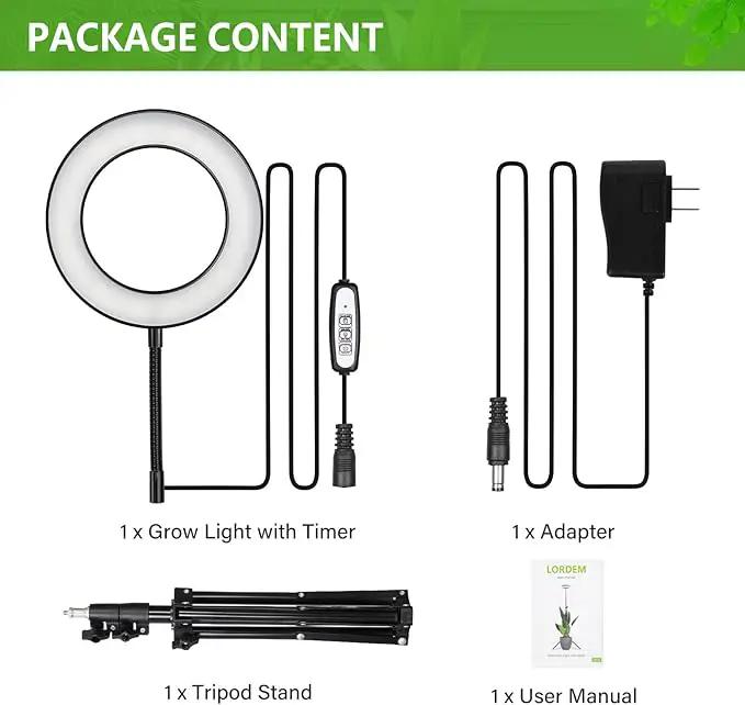 LORDEM Grow Light for Indoor Plants, Full Spectrum Plant Light with Auto Timer for 4/8/12H, 72 LEDs Growth Lamp with 4 Dimmable Levels, Height Adjustable Stand, Ideal for Tall Plants Growing by GreenHaven Gardens