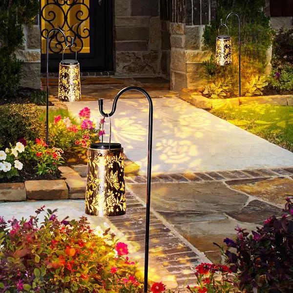 Solar Lanterns Outdoor Butterfly Garden Metal Hanging Light for Yard Patio Backyard Porch Pathway Decor Women Grandma Gifts by GreenHaven Gardens