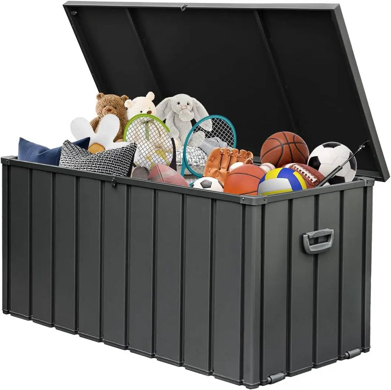 Domi 120-Gallon Outdoor Storage Box – Waterproof, Lockable Storage Cabinet for Patio Furniture, Garden Tools & Pool Supplies – Large Metal Storage for Cushions, Toys & More by GreenHaven Gardens