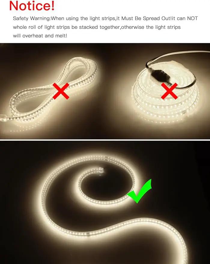 AIMENGTE Outdoor LED Strip Lights Waterproof, AC 110V, 360LEDs, 4000k LED Rope Lighting, Led Strip for Lawn Garden, Yard, Outside Christmas Decorations (9.9ft, Daylight) by GreenHaven Gardens