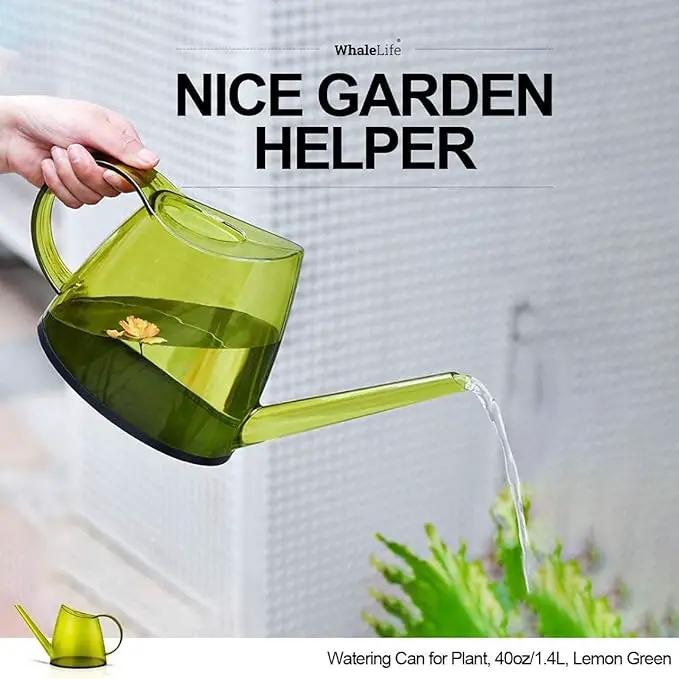 WhaleLife Indoor Watering Can for House Bonsai Plants (1.4L, Green Lemon) by GreenHaven Gardens