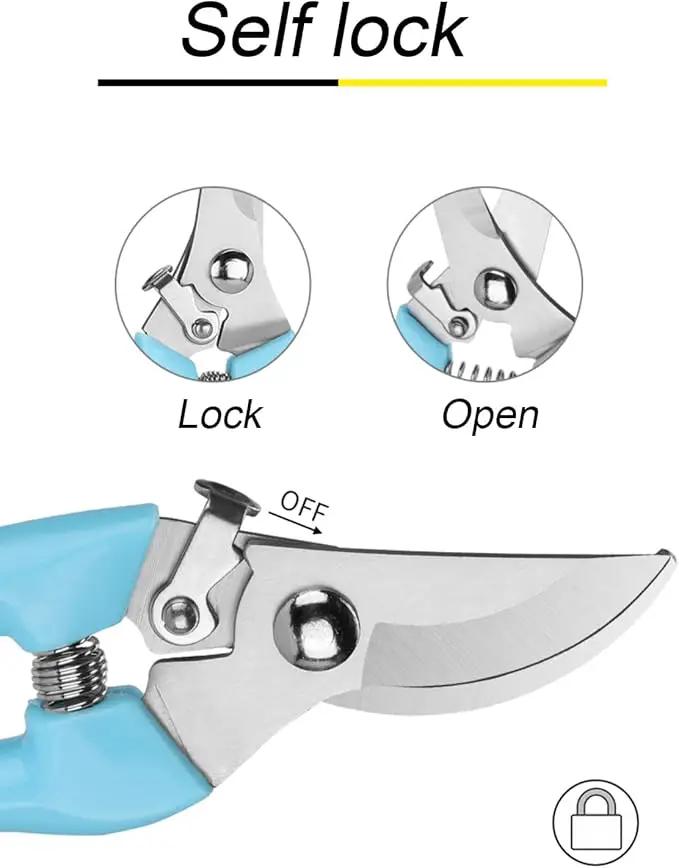Curve Gardening Scissor with Sharp Stainless Steel Blade Garden Shears for Cutting Flowers Trimming Plants of Yard Florist Flower Rose Herb Hedge Bonsai and Fruits Picking (Red Handle) by GreenHaven Gardens