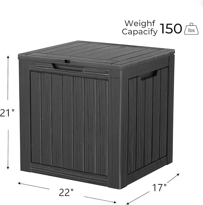 35 Gallon Outdoor Storage Box Waterproof Lockable Resin Deck Box Large, Patio Storage Bin for Pool Accessories Cushion Furniture, Garden Tools, UV-Resistant Outside Delivery Black by GreenHaven Gardens