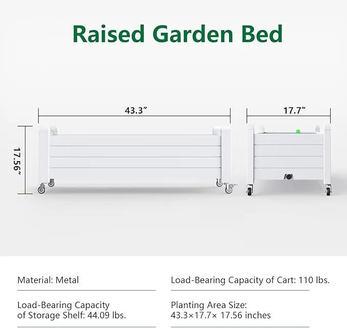 Elevated Raised Garden Bed with Legs,Outdoor Large Resin Patio Planter Box Stand Divisible with Drain Plug,Water Monitor for Plants Vegetables Flowers Fruits(Ashen) by GreenHaven Gardens
