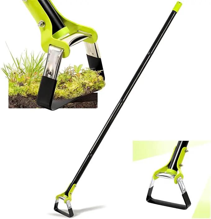 Garden Hoe - Adjustable Scuffle Hoe for Weeding Gardening Loosening Soil- Heavy Duty Hula Hoes with Long Handle - Stirrup Hoes, Garden Tools for Women Men (30-61in) by GreenHaven Gardens