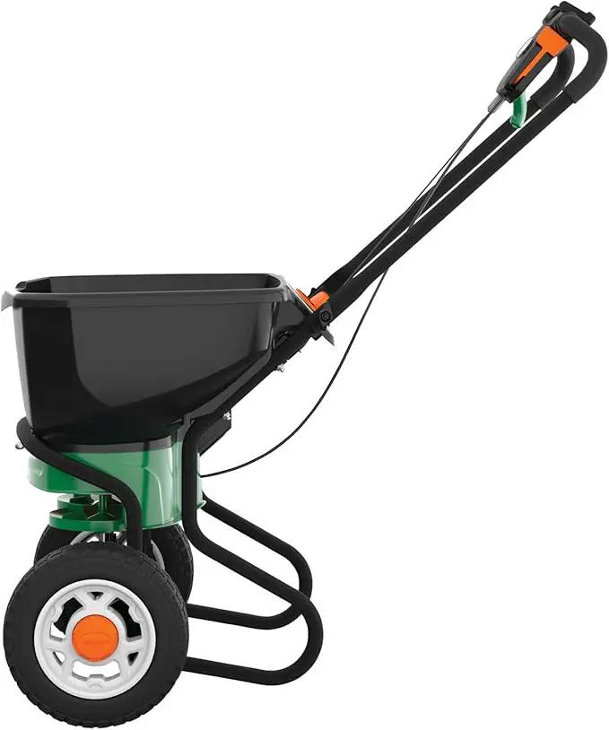 Scotts Elite Spreader for Grass Seed, Weed and Feed, Fertilizer, Salt and Ice Melt, Durable Push Spreader Holds up to 20,000 sq. ft Product by GreenHaven Gardens