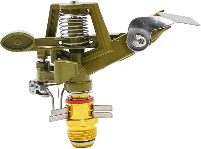 1/2 Inch Brass Impact Sprinkler with Nozzles Adjustable 0-360 Degree Coverage Pattern Heavy Duty Lawn Sprinkler Head for Yard Lawn Grass Patio Garden Irrigation (1Pcs) by GreenHaven Gardens