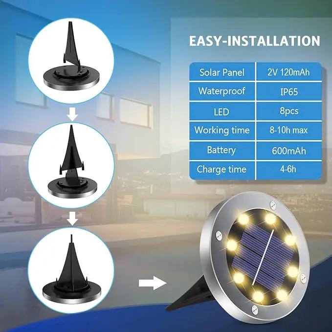 Solar Ground Lights 16Pack, Garden Solar Lights Outdoor Waterproof Solar Pathway Lights Bright In-Ground Lights Outdoor Lighting Decor for Lawn, Patio, Yard, Driveway,Walkway Warm Light by GreenHaven Gardens