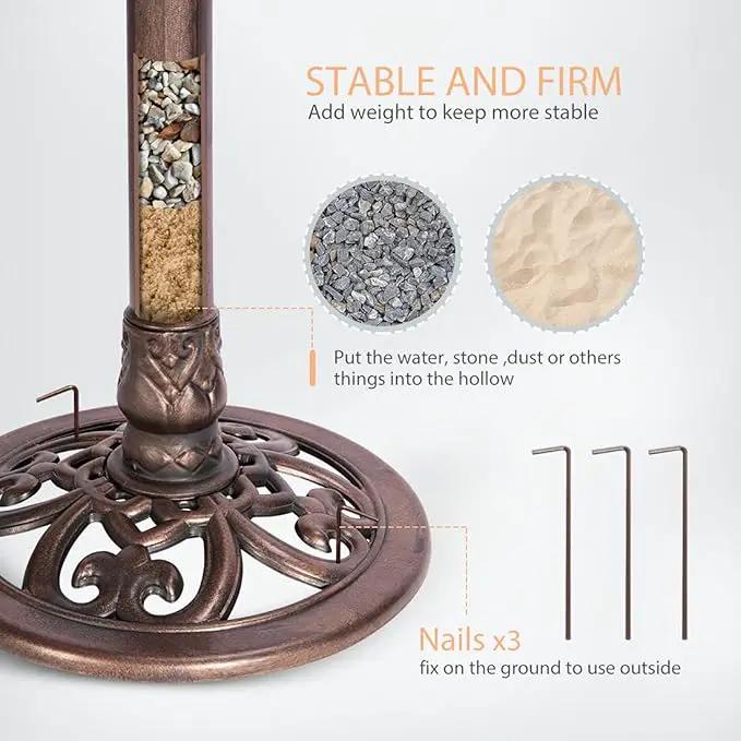VIVOHOME 28 Inch Height Polyresin Lightweight Antique Outdoor Garden Bird Bath Bronze by GreenHaven Gardens