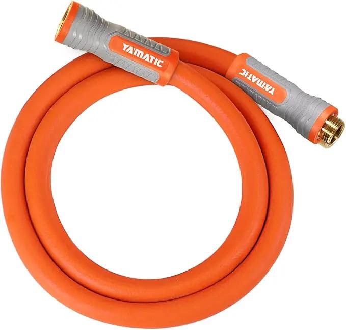 YAMATIC Heavy Duty Short Garden Hose 5/8 in x 5 ft with Swivel Fitting, Super Flexible Leader hose,All-weather, Lightweight, Burst 600 PSI by GreenHaven Gardens
