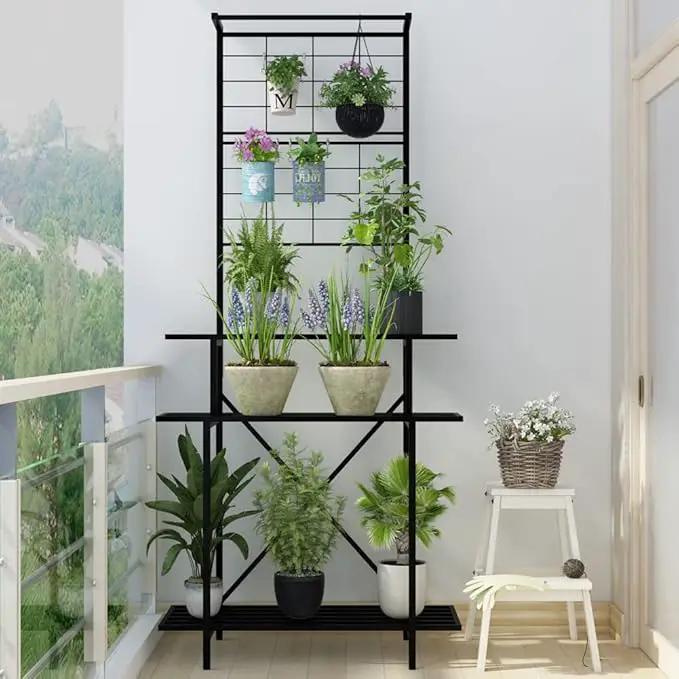 Hanging Plant Pot Shelf Rack Heavy Duty Plant holder Trellis,Multi Layer Plant Stand for Home, Garden, Balcony by GreenHaven Gardens