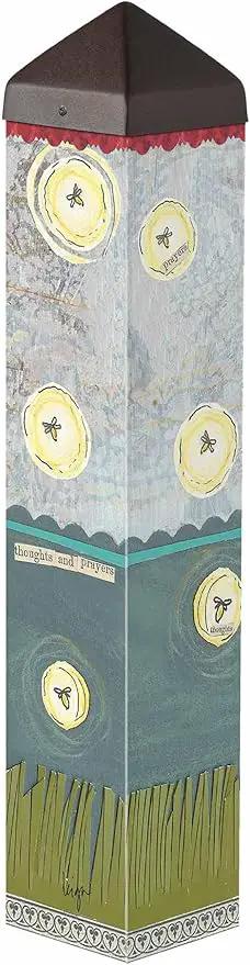Studio M Art Pole, PVC Weather Resistant Pole with Vinyl Bowl 20 inches Tall Outdoor Decoration for Gardens, Patios, Yards, Landscaping and Birding Accessories, The Light Remains by GreenHaven Gardens