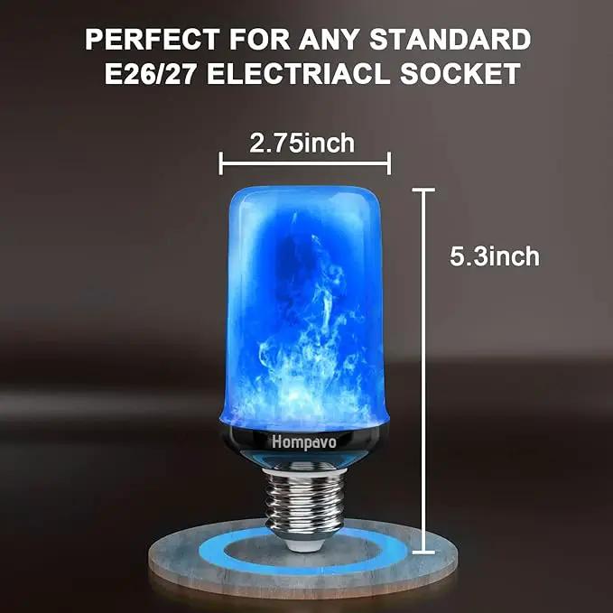 Hompavo 【Upgraded】 LED Flame Light Bulbs, Purple Flickering Light Bulbs with Upside Down Effect, E26/E27 Flame Bulb for Halloween Christmas Party Indoor and Outdoor Home Decoration (2 Pack) by GreenHaven Gardens