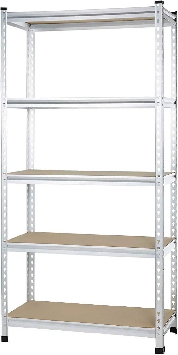 Amazon Basics Medium Duty Storage Shelving Double Post Press Board 5 Tier Shelf, Aluminum, 36 x 18 x 72 by GreenHaven Gardens