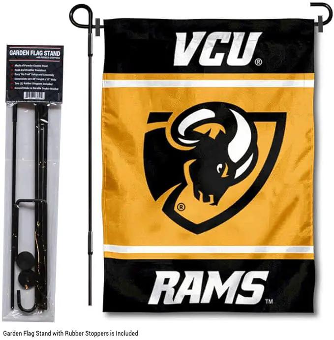 Virginia Commonwealth Rams Garden Flag with Stand Holder by GreenHaven Gardens