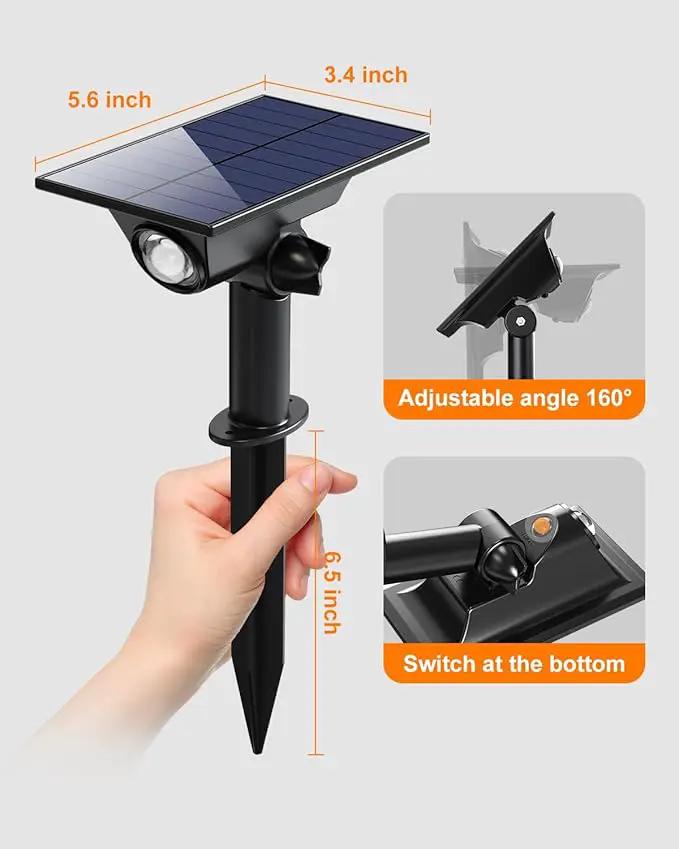 6 Pack Solar Power Spot Lights Outdoor Waterproof LED Dusk to Dawn Landscape Spotlight Lamp for Outside Yard, Tree, Flag, Plants, Garden, Statues, Outside, 3 Modes, 18 Hours Accent Ambient Lighting by GreenHaven Gardens