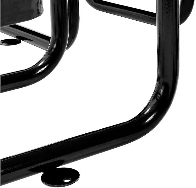 Global Industrial 46" Round Picnic Table, Expanded Metal, Black Thermoplastic Coating, Attached Benches, 1-1/2” Umbrella Pole Hole, Outdoor-Rated, 1000 lb Capacity by GreenHaven Gardens