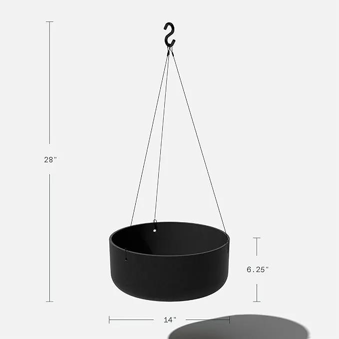 Veradek Mason Series Hanging Kona Planter - Round Planter for Outdoor Balcony/Patio | Made from Plastic-Stone Composite with Hanging Attachment | Modern Décor for, Flowers, Succulents, Small Plants by GreenHaven Gardens