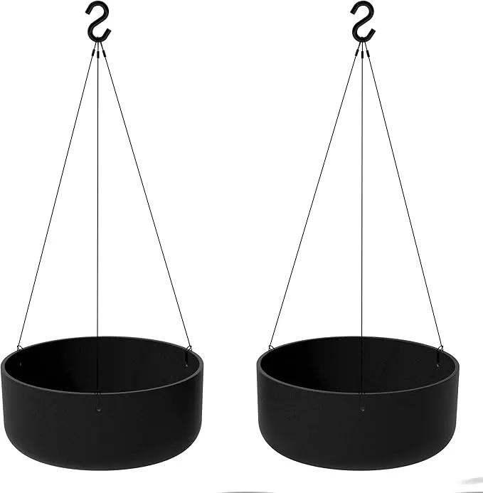 Veradek Mason Series Hanging Kona Planter - Round Planter for Outdoor Balcony/Patio | Made from Plastic-Stone Composite with Hanging Attachment | Modern Décor for, Flowers, Succulents, Small Plants by GreenHaven Gardens