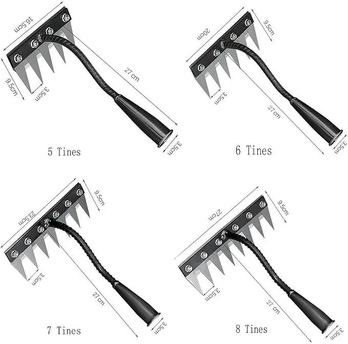 Gardening Hand Weeder Tool,Manual Weeder Tool with Detachable Blades, 4 Sizes High Carbon Steel Dual-Edge Design for Farm Garden Lawn Weed Removal, Soil Cultivation & Root Extraction (5 Tines) by GreenHaven Gardens