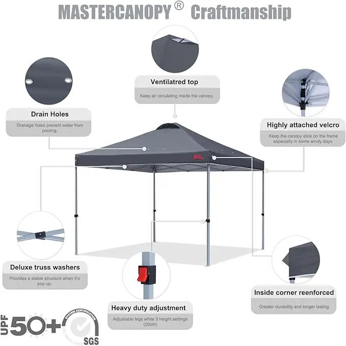 MASTERCANOPY Durable Pop-up Canopy Tent with Roller Bag (10x10, Dark Gray) by GreenHaven Gardens