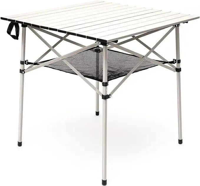 SUNNYFEEL Outdoor Folding Table | Lightweight Compact Aluminum Camping Table, Roll Up Top 4 People Portable Camp Square Tables with Carry Bag for Picnic/Cooking/Beach/Travel/BBQ by GreenHaven Gardens