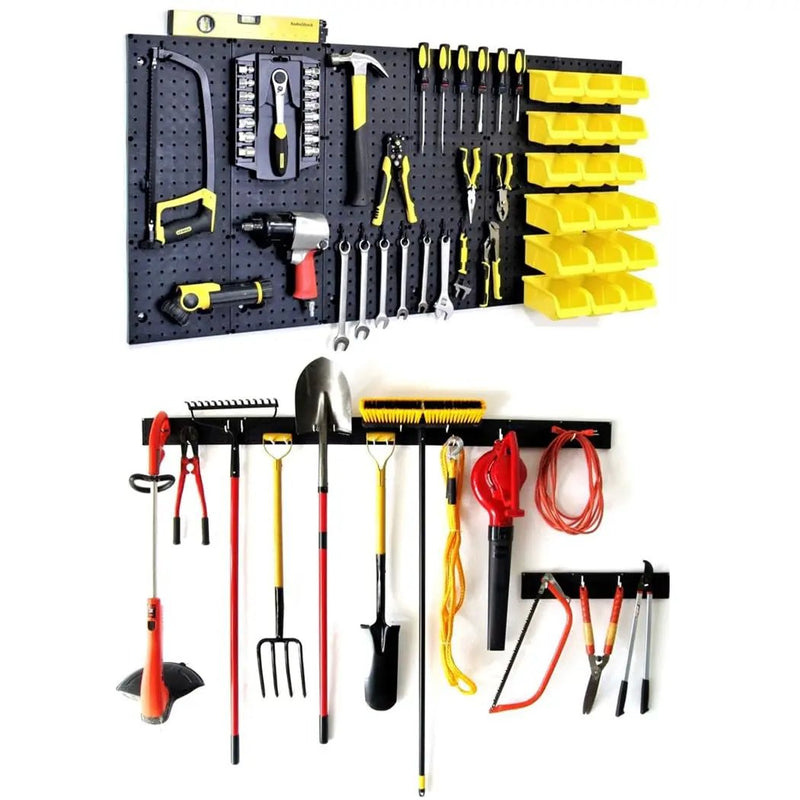 WallPeg Pegboard Wall Organizer (PK-160) - Garden Tools Storage - Hand Tool Organizer - Pegboard Bins for Parts Storage and Organization - Locking Pegboard Hooks by GreenHaven Gardens