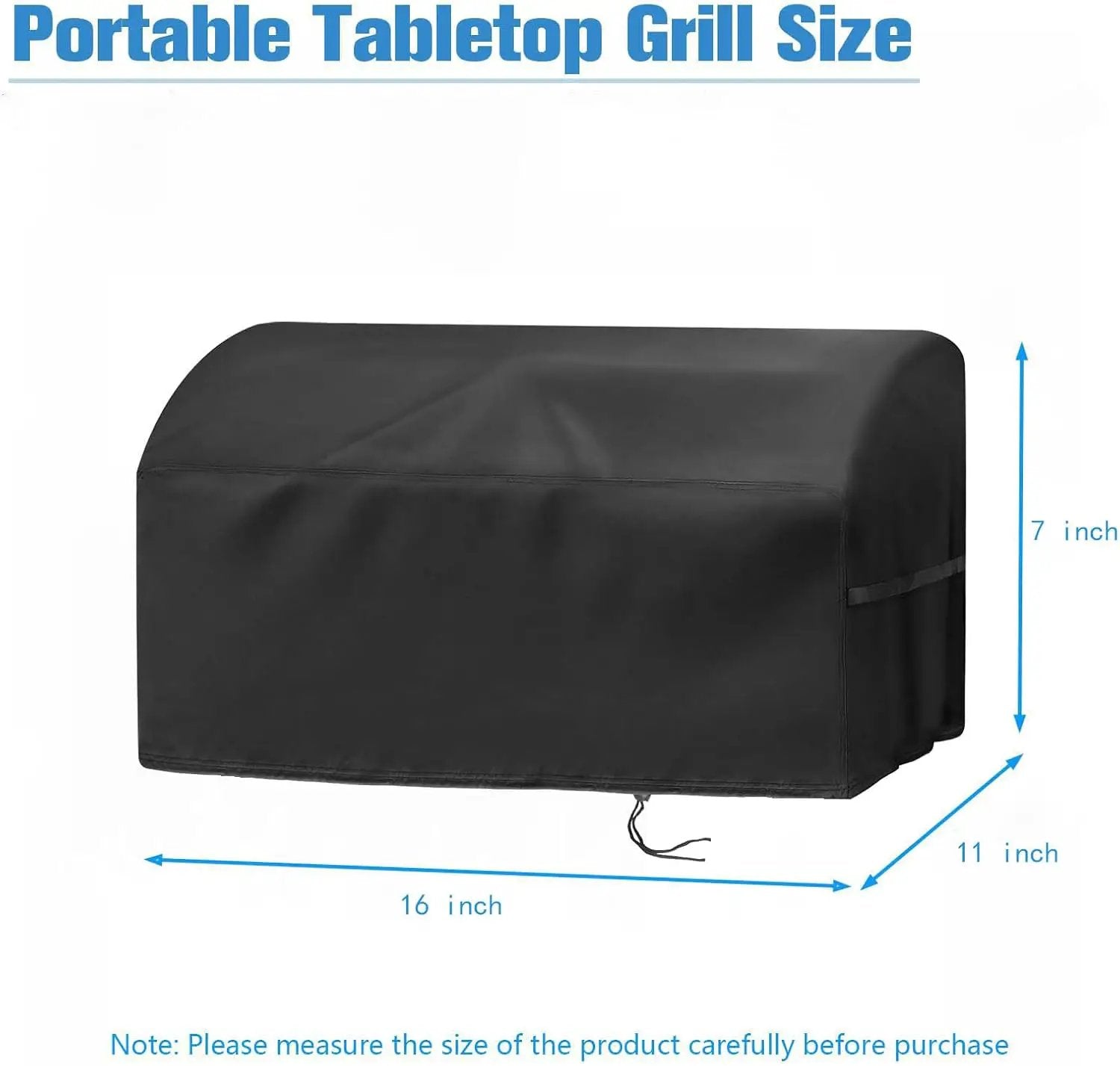 Grill Cover for Hibachi Grill,Outdoor Waterproof Small Tabletop Grill Cover Heavy Duty Camping BBQ Grill Cover - 16 x 11 x 7 Inch by GreenHaven Gardens