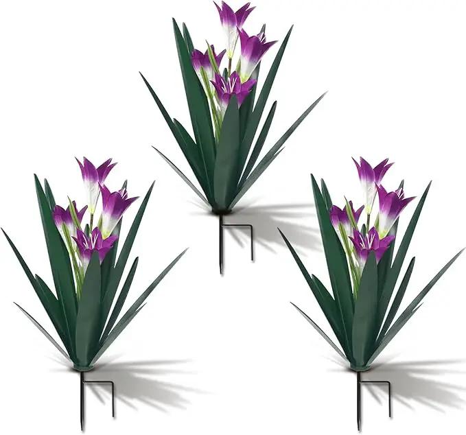 Homight Metal Agave Plant Outdoor Decoration Outdoor Garden Decoration Lily Mexican Yard Art Plant Garden Agave Lily Decorative Garden Gift… (3 Big Purple Lilies) by GreenHaven Gardens