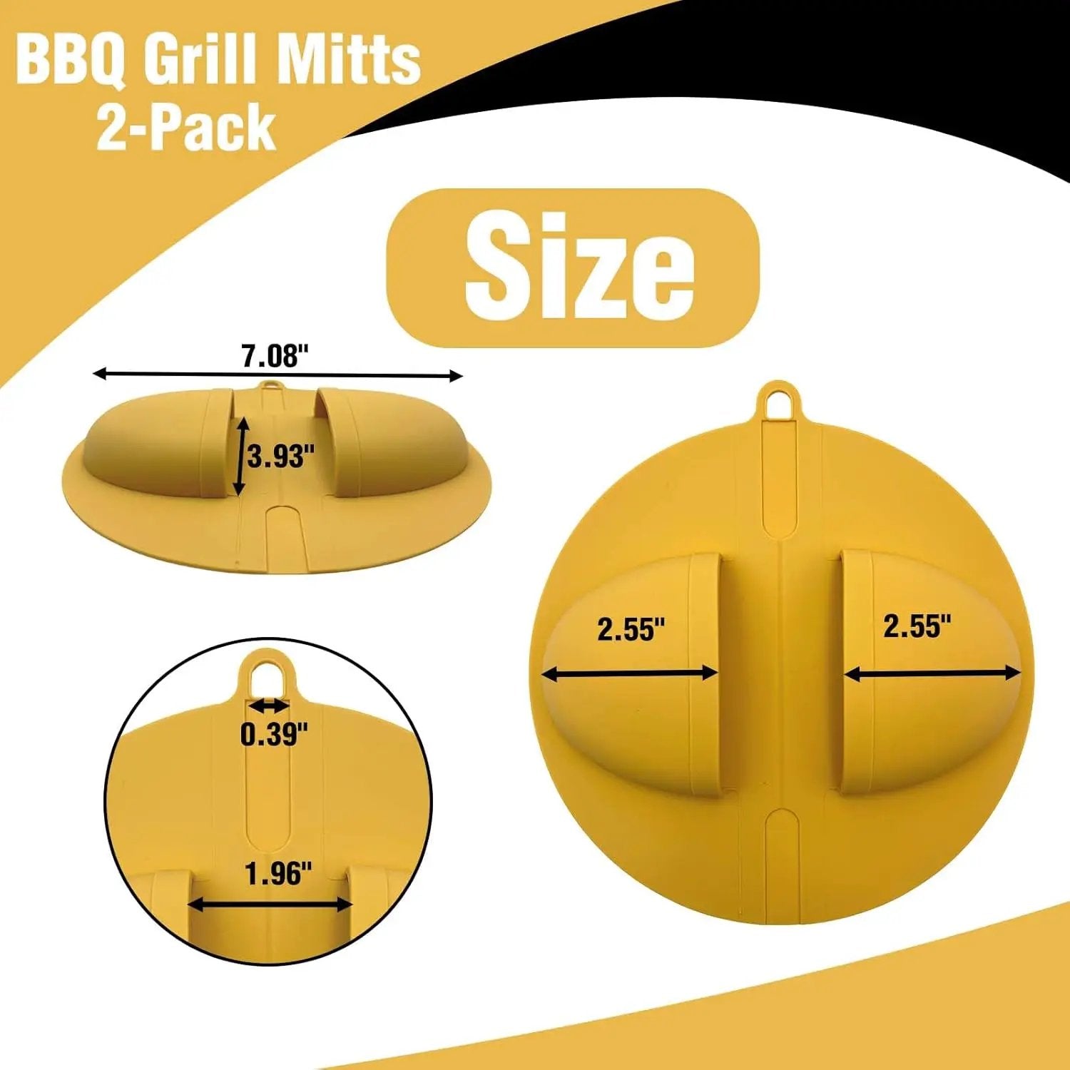 2 Pack Outdoor Grilling Mitts, Heat Resistant High Temperature Silicone Oven Grilling Gloves, Easy to Clean, Non-Slip Textured Lining, Can Be Used for Cooking, Smoking, BBQ and Food Handling. by GreenHaven Gardens