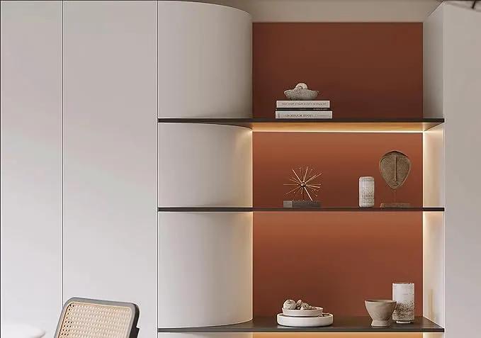 Dimoon 236''x17.7'' Orange Peel and Stick Wallpaper Contact Paper Modern Self Adhesive Wall Paper Removable Renter Friendly Textured Solid Color Shelf Cabinet Vinyl Roll (236''x17.7'',Vermilion) by GreenHaven Gardens