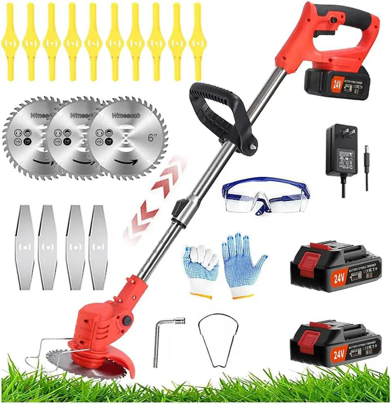 Electric Weed Wacker 24V Battery Electric WeedWacker with 6,000 RPM and 650W Motor Weed Wacker Cordless with 2 Batteries 2.0Ah The Perfect Partner for Garden and Lawn Care by GreenHaven Gardens