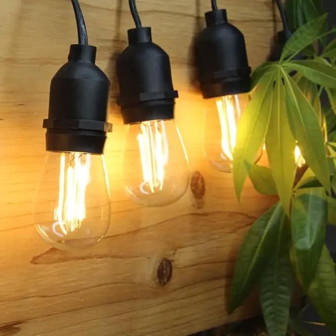 BRIMAX 2w S14 Led Edison Light Bulbs Outdoor 11w Incandescent Filament Bulb Replacement 2700K Bright Warm White Dimmable, E26 Base Durable Led Bulb for Outdoor Patio String Light,15pack by GreenHaven Gardens