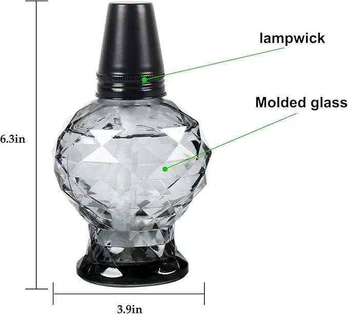 Tewei 4 Pack Grey Table Top Light Torches Outdoor, Mini Glass Torches Lanterns for Outside, Easy to Refill Citronella Torches for Garden Patio Yard Party by GreenHaven Gardens