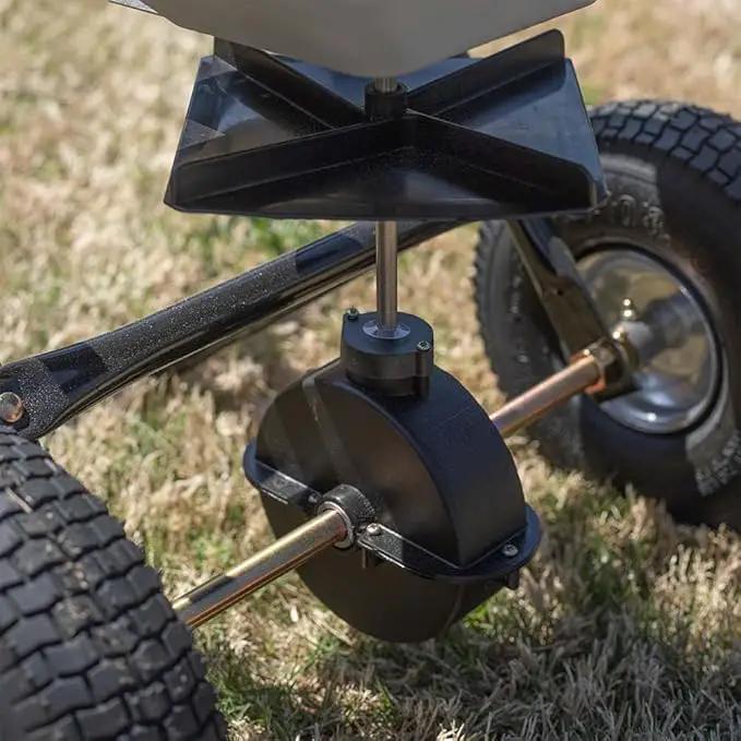 Titan Attachments 70 LB Professional Fertilizer Push Broadcast Spreader, Spreads 10 to 12 FT, Lawn Care and Ice Melter, Yard Tool by GreenHaven Gardens
