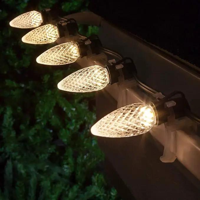 25Pack C9 Replacement LED Light Bulbs, Strawberry Christmas Bulb 2700K Soft White Shatterproof & Waterproof Outdoor String Light Bulbs, E17 Candelabra Base Edison Bulbs for Holiday Decoration by GreenHaven Gardens