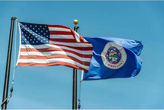TOPFLAGS Minnesota State Flag 3x5 Outdoor MN Flags Double Sided Embroidered Durable Lasting Heavy Duty Nylon Stronger Brass Grommets 4 Stitched Hemming Perfect for Outside by GreenHaven Gardens