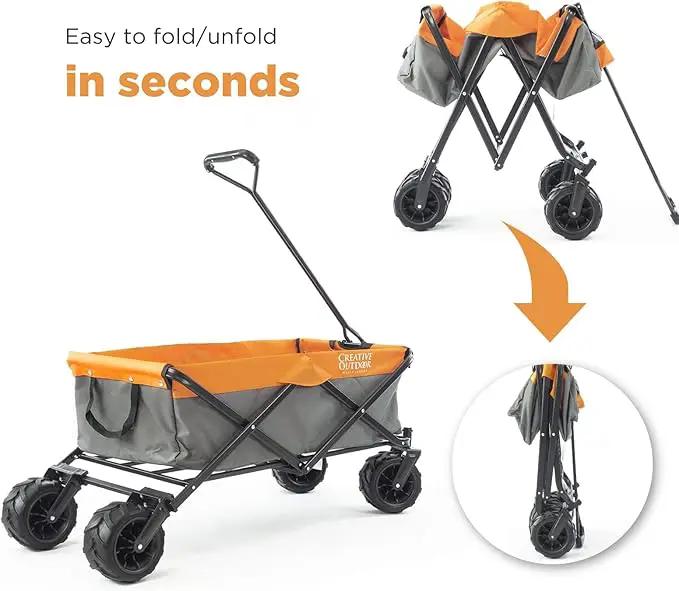 Creative Outdoor Original Folding Wagon All-Terrain Wheels by GreenHaven Gardens