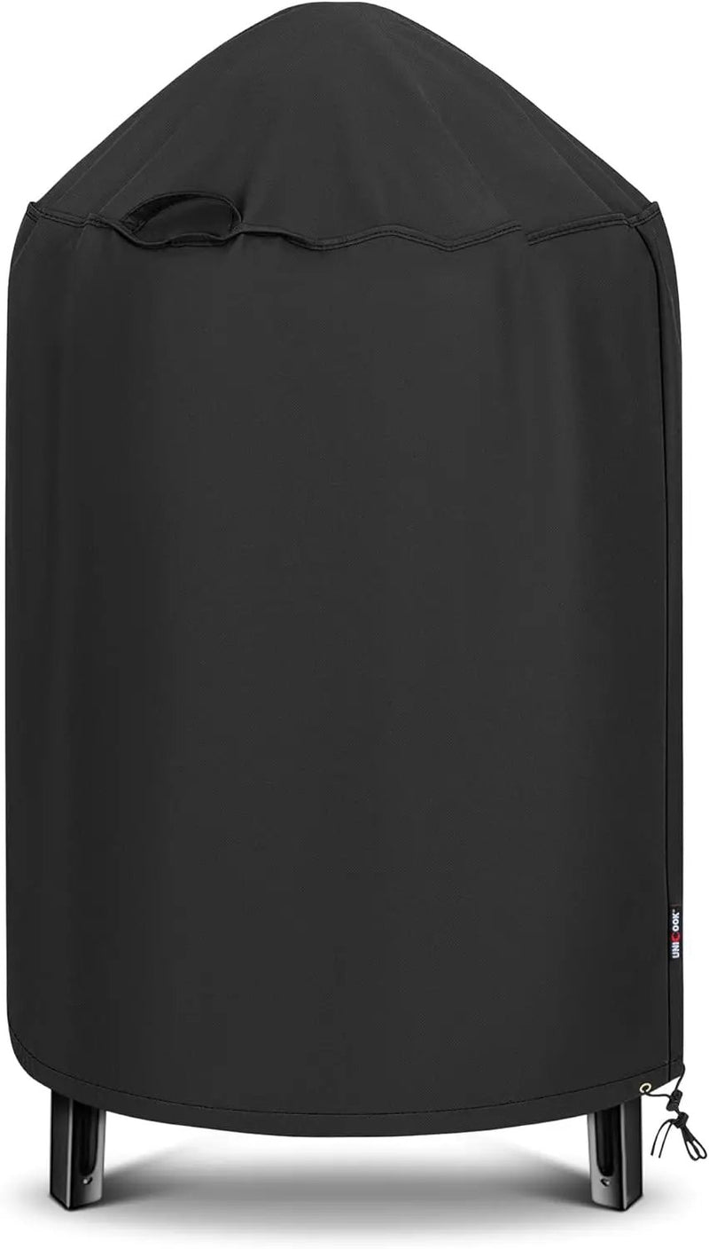 Unicook Round Smoker Cover 30 Inch, Heavy Duty Waterproof Charcoal Kettle BBQ Grill Cover, Fade Resistant Barrel Protector, Fits Weber Char-Griller Akorn Kamado and More, 30" Dia x 36" H by GreenHaven Gardens