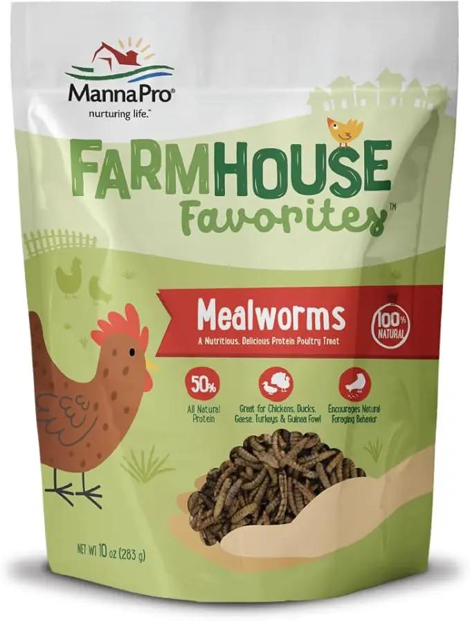 Manna Pro Mealworms Poultry Treat - High Protein, 100% Natural, 10oz by GreenHaven Gardens