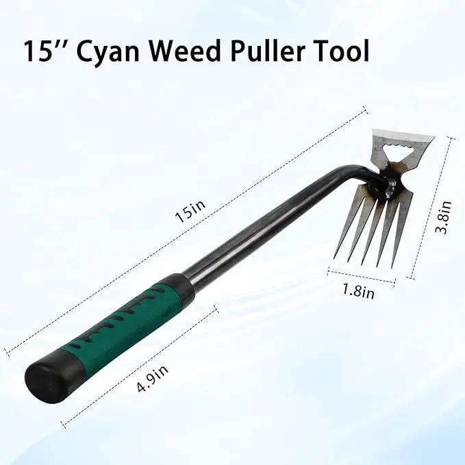 Weed Puller Tool, Time-Saving Garden Tools, Upgraded Hadfield Steel Weeding Tool Multifunctional Weeder, Dandelion Weed Puller Tool Gardening Tools for Yard, 5 Teeth by GreenHaven Gardens